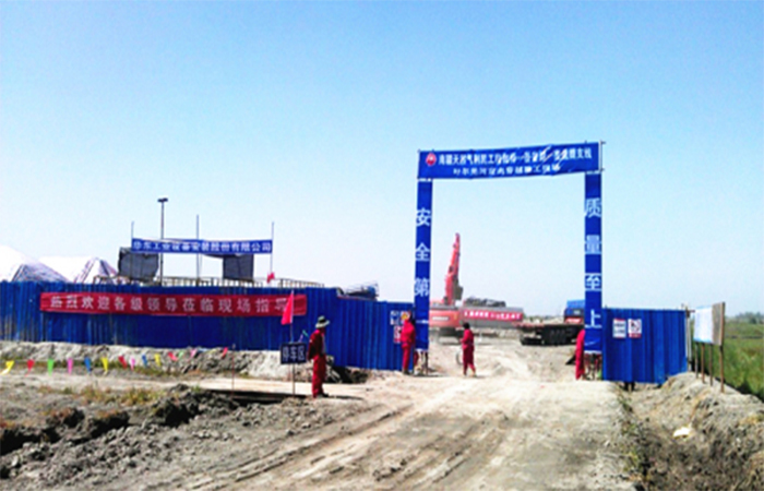 GD3500-LS HDD Machine in Natural Gas Pipeline crossing project in Yarkant River Sinkiang Province
